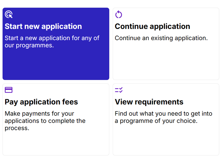 Step 1 Choose Action Screen