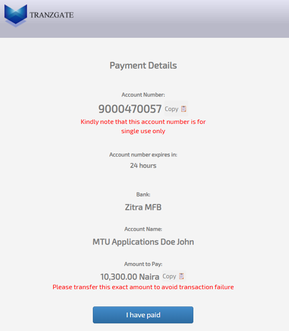 Step 6 Transaction Screen
